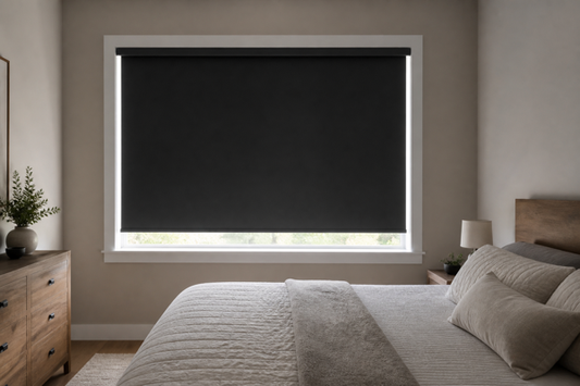 Bedroom window showing why blackout and total blackout window coverings feel different